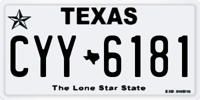 TX license plate CYY6181