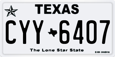 TX license plate CYY6407