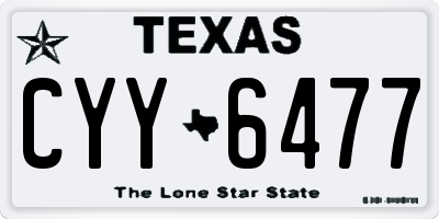 TX license plate CYY6477