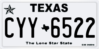 TX license plate CYY6522