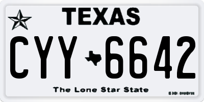TX license plate CYY6642