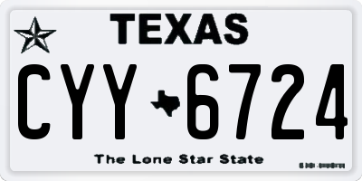 TX license plate CYY6724