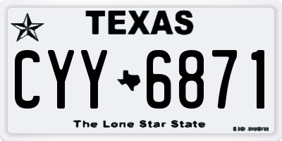 TX license plate CYY6871