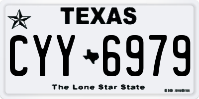 TX license plate CYY6979