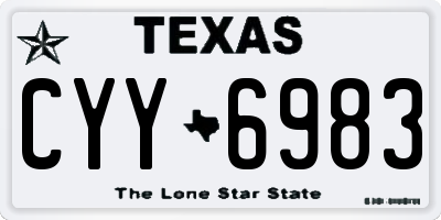 TX license plate CYY6983