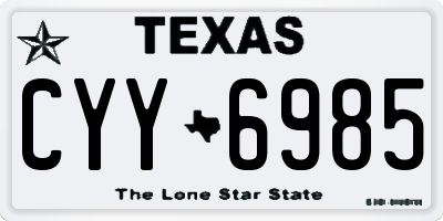 TX license plate CYY6985