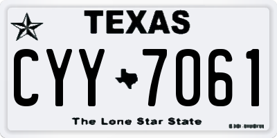 TX license plate CYY7061