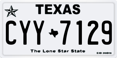 TX license plate CYY7129