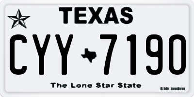 TX license plate CYY7190