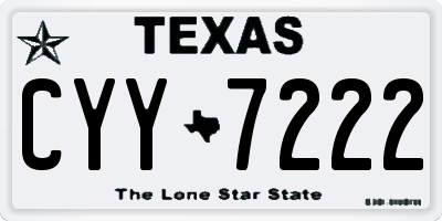 TX license plate CYY7222