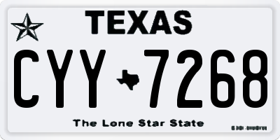 TX license plate CYY7268