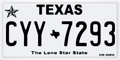 TX license plate CYY7293