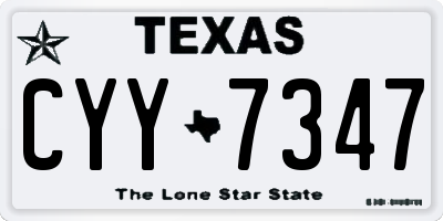 TX license plate CYY7347