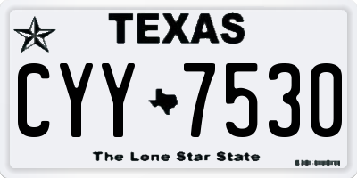 TX license plate CYY7530