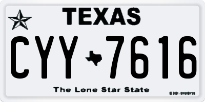 TX license plate CYY7616