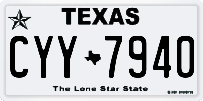 TX license plate CYY7940