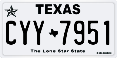 TX license plate CYY7951
