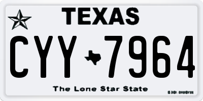 TX license plate CYY7964