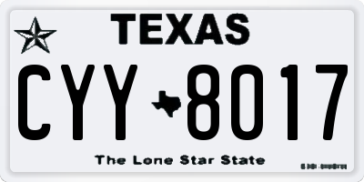 TX license plate CYY8017