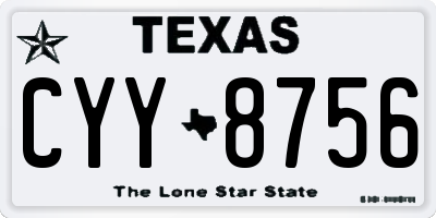 TX license plate CYY8756