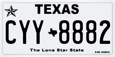 TX license plate CYY8882