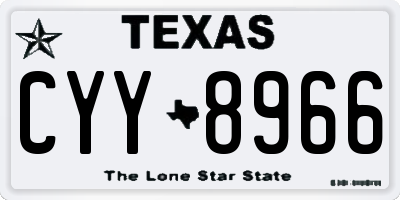 TX license plate CYY8966