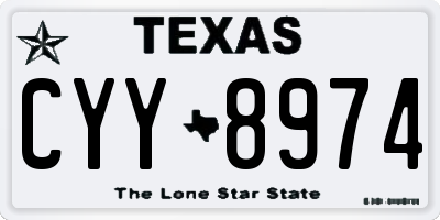 TX license plate CYY8974