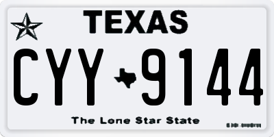 TX license plate CYY9144