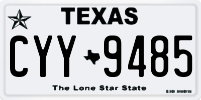 TX license plate CYY9485