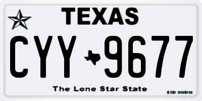 TX license plate CYY9677