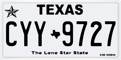 TX license plate CYY9727