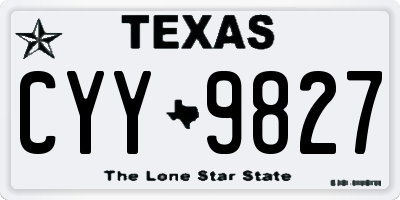 TX license plate CYY9827