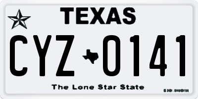 TX license plate CYZ0141