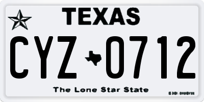 TX license plate CYZ0712