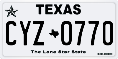 TX license plate CYZ0770