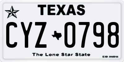 TX license plate CYZ0798