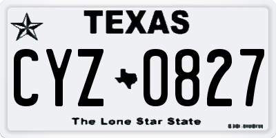 TX license plate CYZ0827