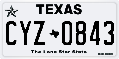 TX license plate CYZ0843
