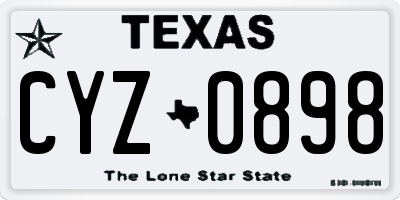 TX license plate CYZ0898