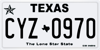 TX license plate CYZ0970