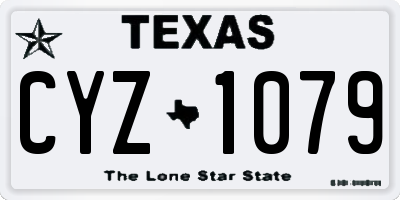 TX license plate CYZ1079
