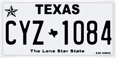 TX license plate CYZ1084