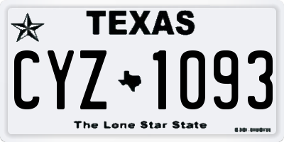 TX license plate CYZ1093