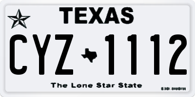 TX license plate CYZ1112