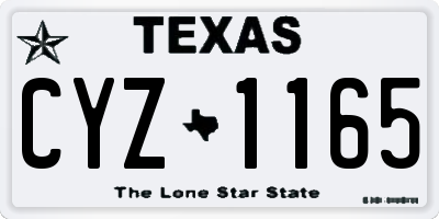 TX license plate CYZ1165