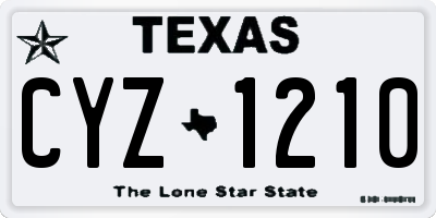 TX license plate CYZ1210