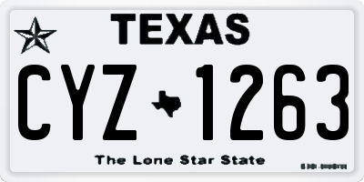 TX license plate CYZ1263