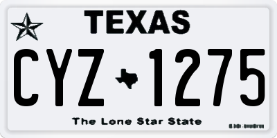 TX license plate CYZ1275