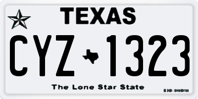 TX license plate CYZ1323