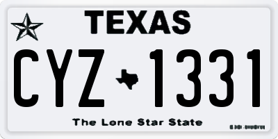 TX license plate CYZ1331